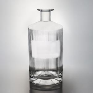 Buy cheap Decal Unique Striped Glass Bottle for Vodka Gin Whiskey Rum Wine Cork 500ml 700ml 750ml from wholesalers