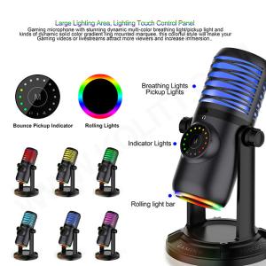 RGB Gaming Mic 48Khz Podcast Studio Microphone For Streaming