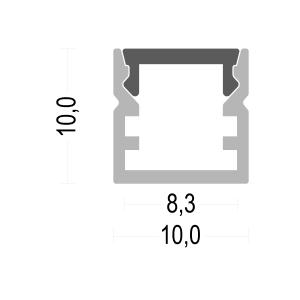 Buy cheap LED Strip Aluminium Profile Small size Surface Mount profile with PC diffuser Cover 10*10mm from wholesalers