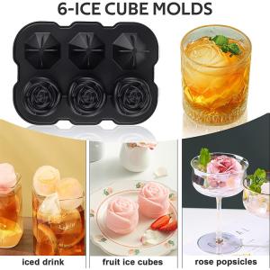 silicone rose ice mold 3 Diamond Ice Ball Maker Easy Release Large Ice Cube Form