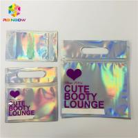 Buy cheap Zipper Plastic Mylar Foil Cosmetic Packaging Bag Hologram Laser Holographic product