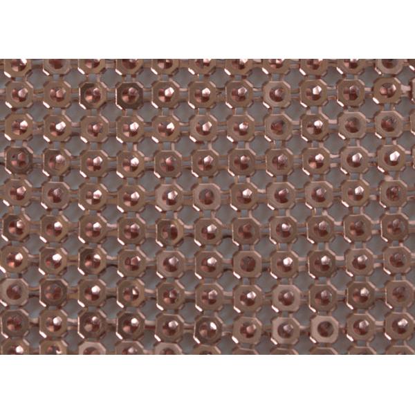 Quality 4mm Dia Woven Aluminum Metal Sequin Fabric Antiwear Decor Partition Cladding for sale