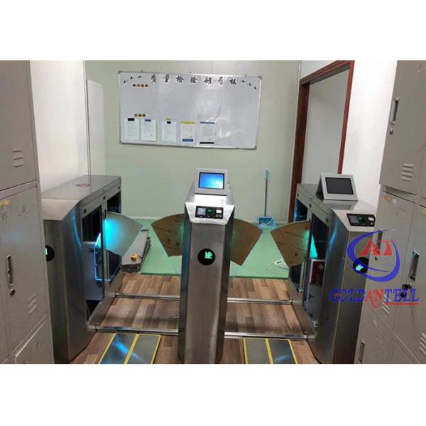 Quality Safety Flap Turnstile Gate Access Control With LCD Screen QR Code Reader NFC Reader for sale