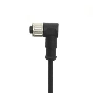 Buy cheap M12 Female Connectors With Molded Cable Angled 3 Pin IP67 Black Color from wholesalers