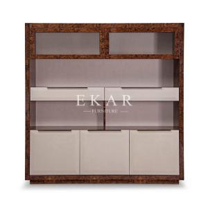 Buy cheap Wood Veneer Leather Designer Preferred Book Shelf Bookcase from wholesalers