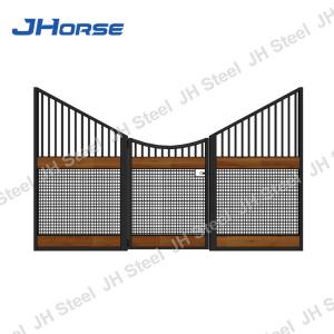 Buy cheap Black Powder Coating Horse Stall Fronts Corrosion Resistant With Feeder from wholesalers