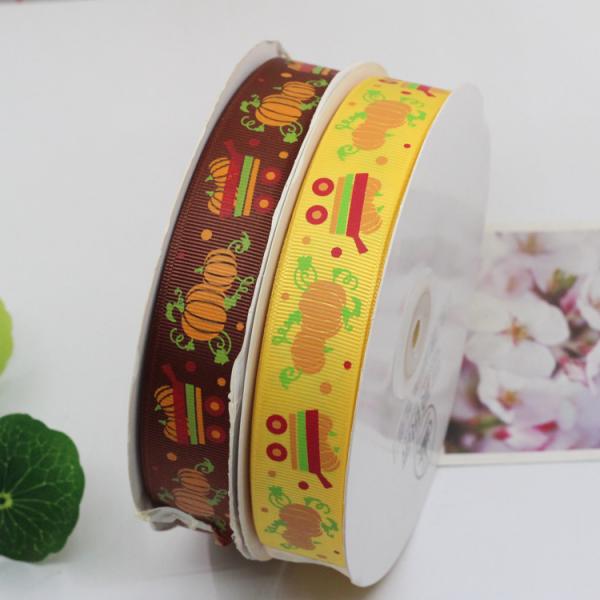 bat ghost witch pumpkin pattern halloween holiday grosgrain webbing printed ribbon
