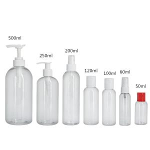 Buy cheap 250ml plastic PET shampoo empty bottle with pump with pump dispenser from wholesalers