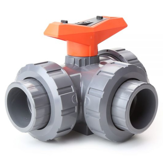 Buy cheap +GF+ 343T Type PVC-U/EPDM RP Threaded 3-Way Ball Valve RP1/2" DN15 – Industrial Fluid Control Solution for Precise Flow Direction Management from wholesalers