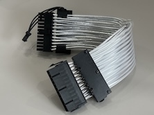 Buy cheap ARGB 24Pin ATX Power Cable Connector Extension – White Sleeved Modular PSU / Motherboard Cable from wholesalers