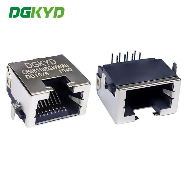 RJ45 SMT sinking board 8.8 without light strip shielding 8P8C direct insertion