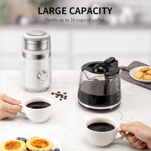 Pepper Cumin White Custom Coffee Grinder Coarse Fine Removable Cups Timing Knob