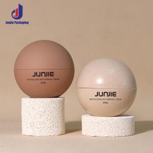 Buy cheap 200g Body Scrub Container Ball Shaped Skincare Jars Cosmetic Cream Plastic Jar with logo Biodegradable Wheat Straw Jar from wholesalers