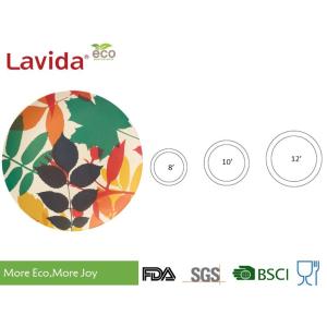 Round Shape Reusable Bamboo Dinner Plates Smooth Surface For Dining / Kitchen