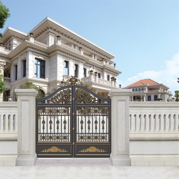 Quality Courtyard Sliding Glass Aluminium Fence Gate Doors Automatic Opening for sale