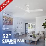 Buy cheap 52 Inch Luxury Ceiling Fan with Remote Control and Energy Saving LED Light Modern Style from wholesalers