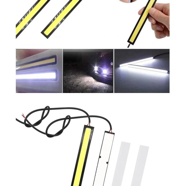 Daytime Drl Led Headlight Emergency Warning Car Running Cob Strip Light