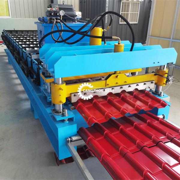 Quality 0.8mm Aluminium Step 380v Roofing Tile Roll Forming Machine for sale