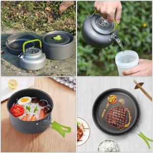 Buy cheap Factory Wholesale Multi-Color Outdoor Cooking Pot Set Durable Ware Tea Pot And Pan Camping Cookware Sets from wholesalers