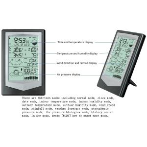 ODM Temperature Sensor Rain Gauge Weather Station For Indoor And Outdoor -40 To