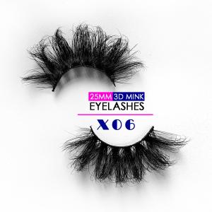 Buy cheap Customized Very Natural False Eyelashes 25MM Length With Packaging Box from wholesalers