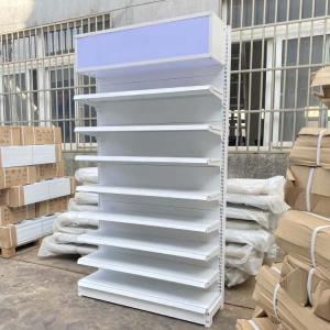 Buy cheap Factory Custom Size Color blue super market display racks sided steel modern gondola grocery store shelf from wholesalers
