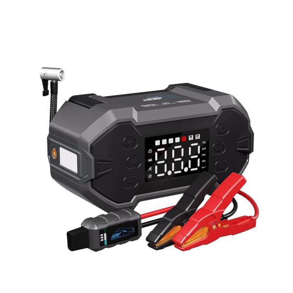 Power Bank Jump Starter with Air Compressor and USB-A Charging Output 12v
