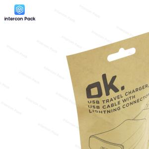 Buy cheap brown kraft paper pouch multiple sizes resealable zip bag for electronic products with clear window low MOQ from wholesalers