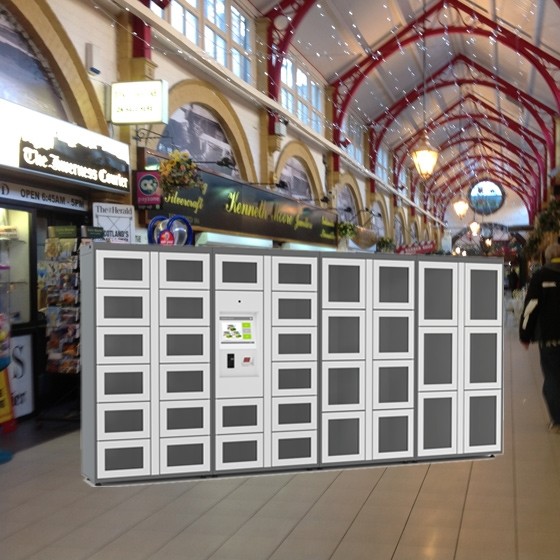 Quality Formal Shoes Automated Locker System 23" Advertisement Screen Control Cabinet for sale