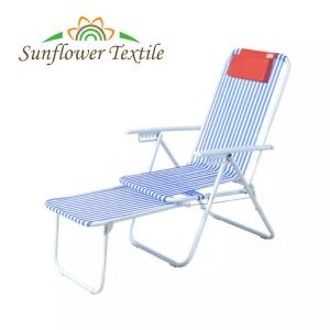 160x45x56cm Chromatic Stripe Foldable Beach Chair Folded Nylon Chaise Beach