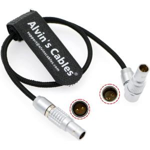 Buy cheap Flexible Power Cable For Teradek Bond SmallHD Monitor Rotatable Right Angle 2 Pin Male To 2pin Male Braided Wire 45cm from wholesalers