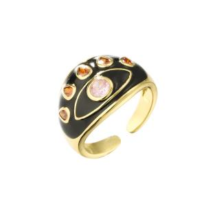 Buy cheap Resizable Dripping Oil Ring Micro Enamel Zircon Evil Eye Ring from wholesalers