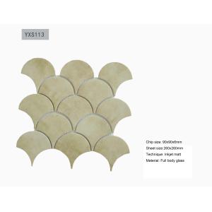 Buy cheap Fan Shaped Glass Mosaic Tiles 260x240mm Inkjet Matt Finish from wholesalers