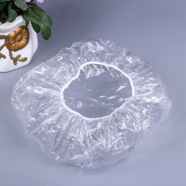 Disposable Shower Cap 21" Thickening Elastic Clear Bathing Cap Salon Hotel