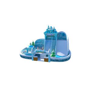 China Blue Ice Land Children Fun Park Inflatable Slide Bouncy on sale