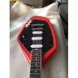 Left Hand Irregular 12 Strings Electric Guitar in Black Mahogany Body Neck Back