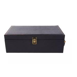 Buy cheap Rigid PU Leather Box CMYK Glass Wine Box packaging Varnish 1 2 pcs from wholesalers