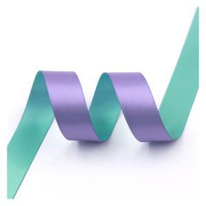 Double Colors Polyester Ribbon Roll Rose Blue 25mm Satin Poly Ribbon