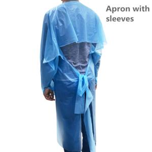 Anti Virus Protective Clothing Aprons , Disposable Plastic Aprons With Sleeves