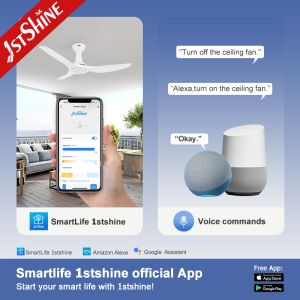 Buy cheap Modern Flush-Mount Ceiling Fan With LED Light For Indoor Smart APP Control from wholesalers