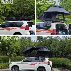 Aluminum Hard Shell Black 3 Person Rooftop Tent With CE Certification
