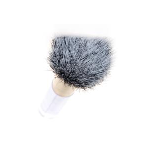 Popular White Handle Makeup Buffer Brush With Aluminium Ferrule