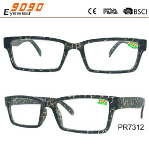 Classic culling rectangle reading glasses with PC frame , plastic hinge,