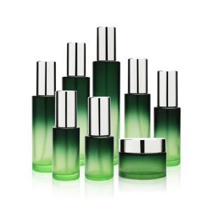 Buy cheap Matte Cosmetic Packaging Set Reusable Green Round Shape 60ml 120ml from wholesalers