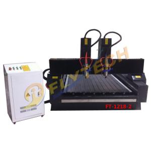 Buy cheap New Double Head 1218 stone cnc router machine with pulley with stepper motors Ncstudio from wholesalers