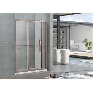 Buy cheap Rose Gold Brushed Sliding Glass Shower Screens 6 MM Clear Tempered Glass With Same Color Handle from wholesalers