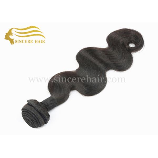 20 Inch Body Wave 100% Natrual Black Virgin Hair Weft Extensions 100 Gram For Sale