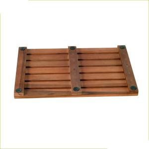 Buy cheap Household Rectangle Brown 53cm Length Teak Wood Bath Mat from wholesalers