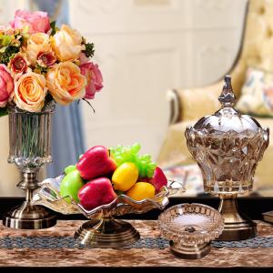Buy cheap Luxury Decorative Handmade Bronze Glass Fruit Bowl from wholesalers