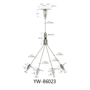 Buy cheap Art Cable Hanging Systems Four Legs Screw Clip Brass Plated Nickel 1.5mm Dia YW86023 from wholesalers
